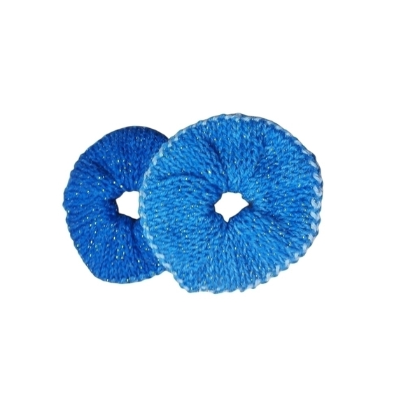 Hand Knit Scrunchies | Gentle Elastic Hair Accessory - Picture 4 of 5